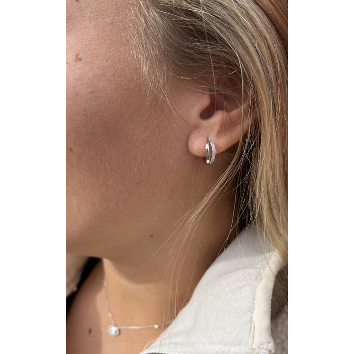 Mathieu Blanchard Boucles d'oreilles Argent Boucles d'oreilles Huggies Double Rang en argent sterling