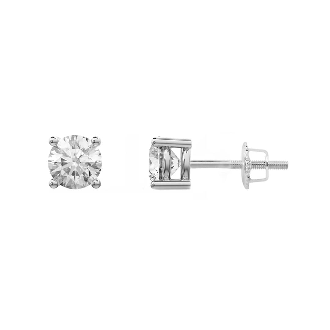 Mathieu Blanchard Boucles d'oreilles Argent / Or 10K / 3 mm Boucles d'oreilles Classiques en or jaune ou blanc 10K et moissanites