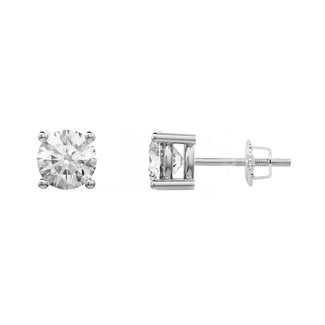 Mathieu Blanchard Boucles d'oreilles Argent / Or 10K / 4 mm Boucles d'oreilles Classiques en or jaune ou blanc 10K et moissanites
