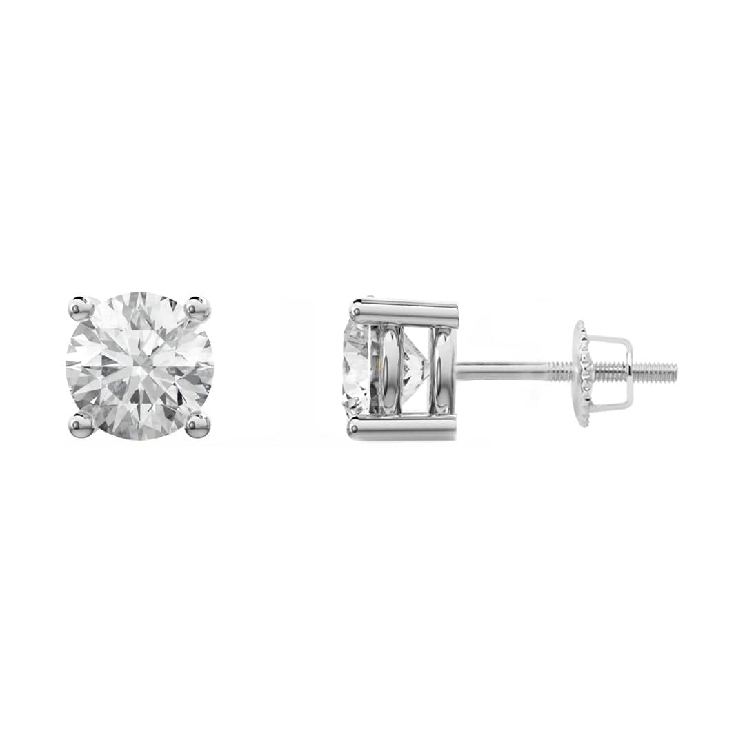 Mathieu Blanchard Boucles d'oreilles Argent / Or 10K / 5 mm Boucles d'oreilles Classiques en or jaune ou blanc 10K et moissanites