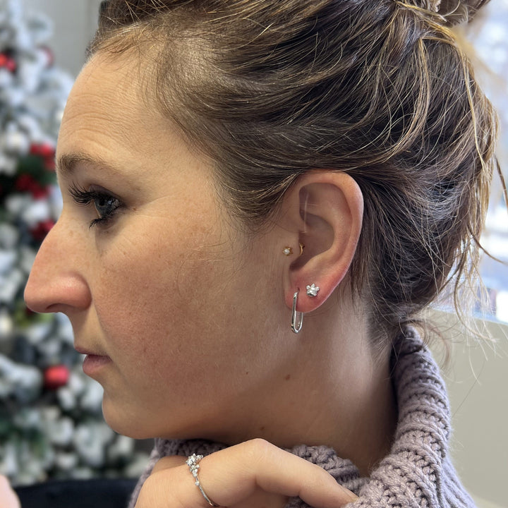 Mathieu Blanchard Boucles d'oreilles Boucles d'oreilles Huggies 18mm en argent sterling
