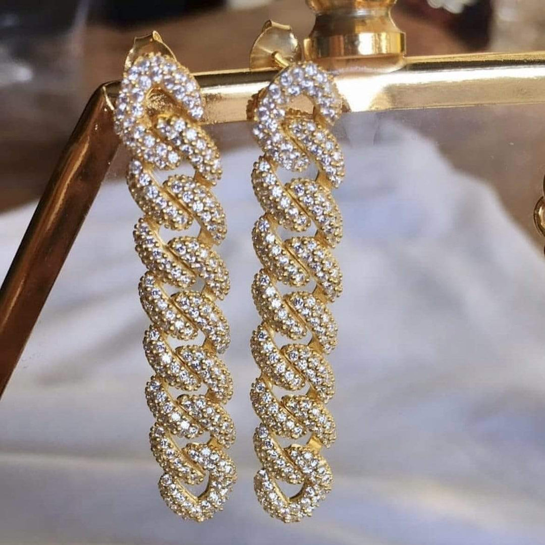 Mathieu Blanchard Boucles d'oreilles Chaînes Cuban Scintillantes en argent sterling