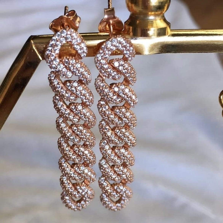 Mathieu Blanchard Boucles d'oreilles Chaînes Cuban Scintillantes en argent sterling