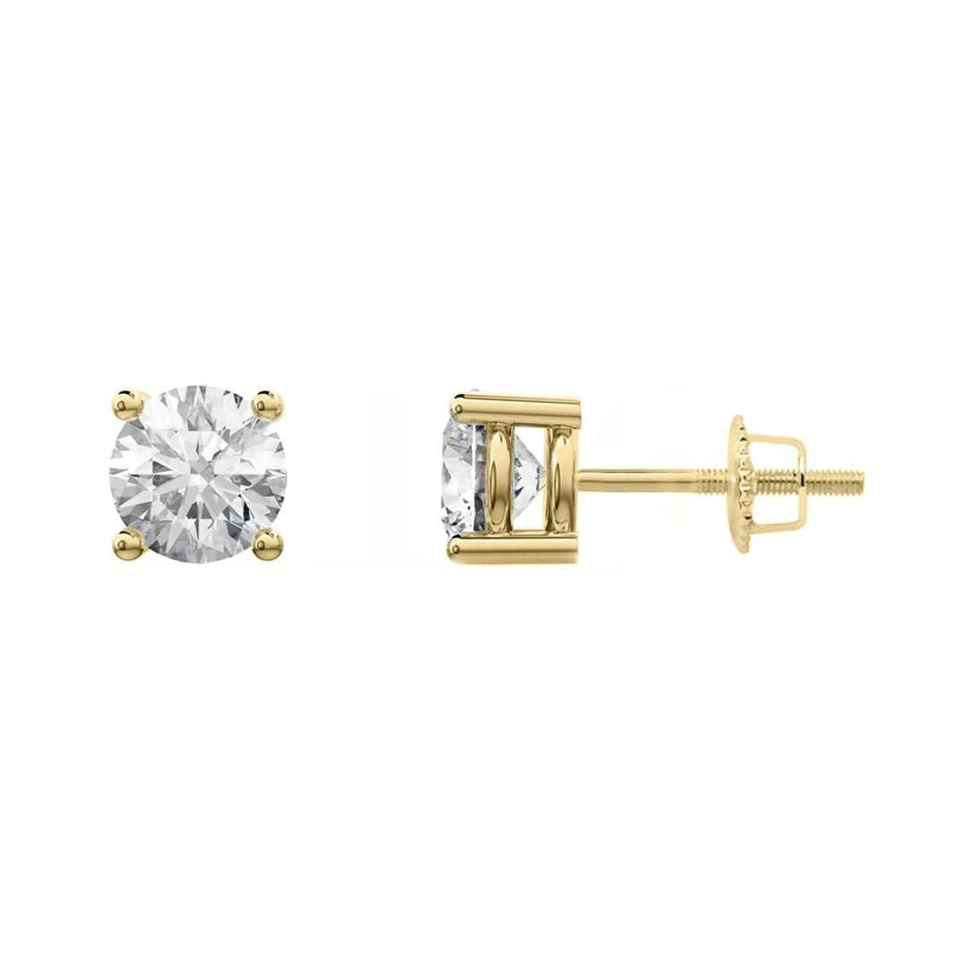 Mathieu Blanchard Boucles d'oreilles Doré / Or 10K / 4 mm Boucles d'oreilles Classiques en or jaune ou blanc 10K et moissanites