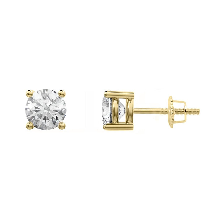 Mathieu Blanchard Boucles d'oreilles Doré / Or 10K / 4 mm Boucles d'oreilles Classiques en or jaune ou blanc 10K et moissanites