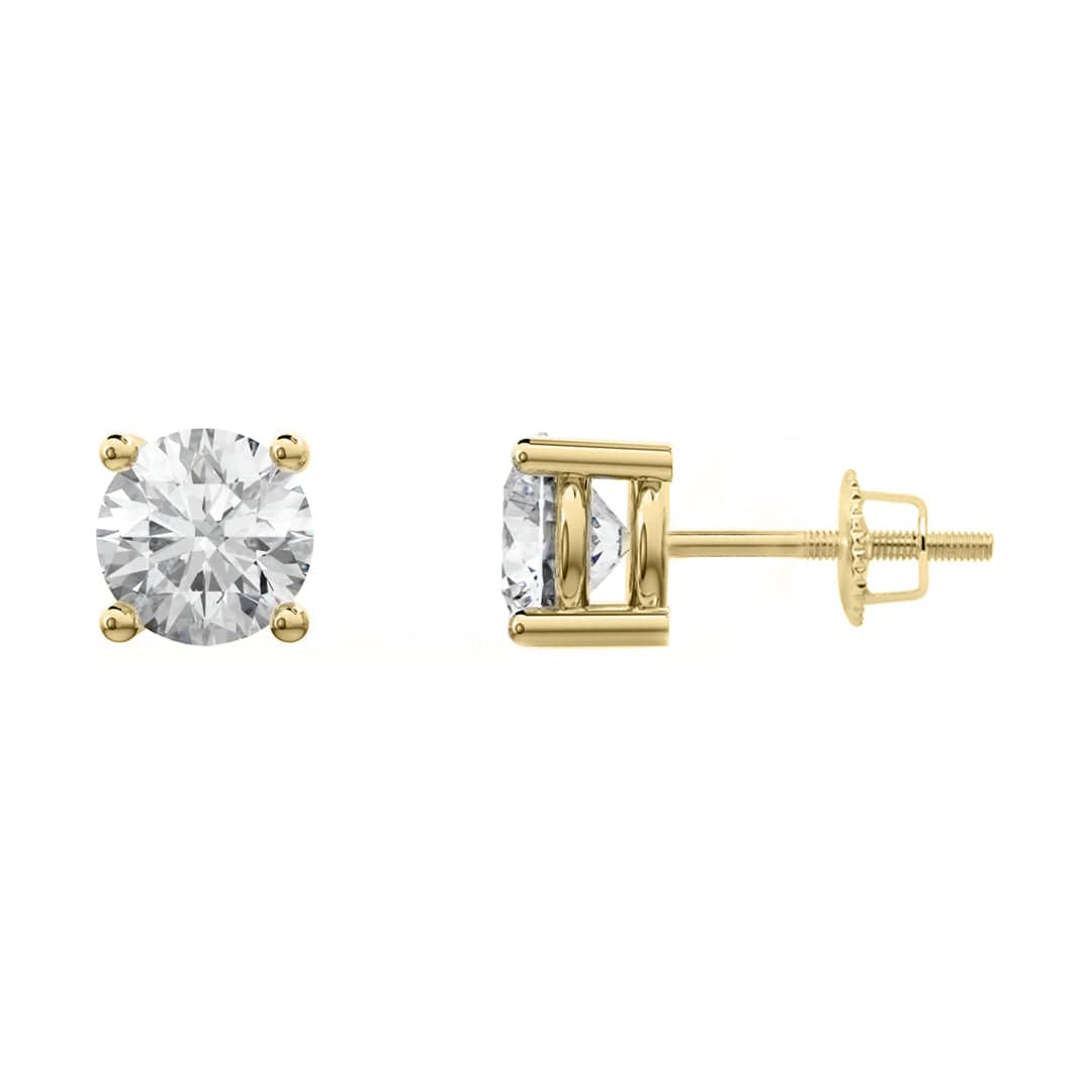Mathieu Blanchard Boucles d'oreilles Doré / Or 10K / 5 mm Boucles d'oreilles Classiques en or jaune ou blanc 10K et moissanites