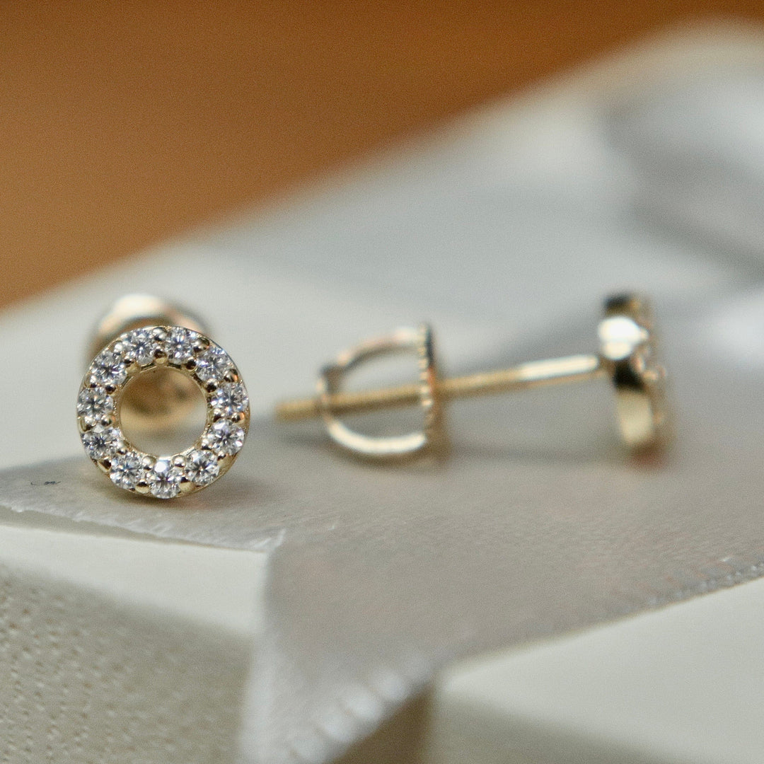 Mathieu Blanchard Boucles d'oreilles Doré / Or 10K Boucles d'oreilles Cercles en or 10K et moissanites