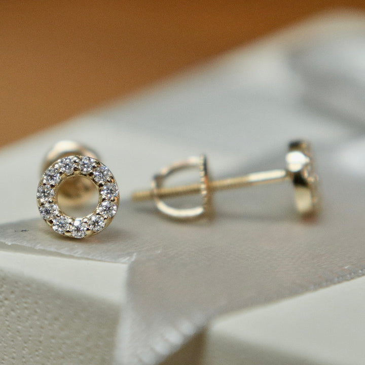 Mathieu Blanchard Boucles d'oreilles Doré / Or 10K Boucles d'oreilles Cercles en or 10K et moissanites