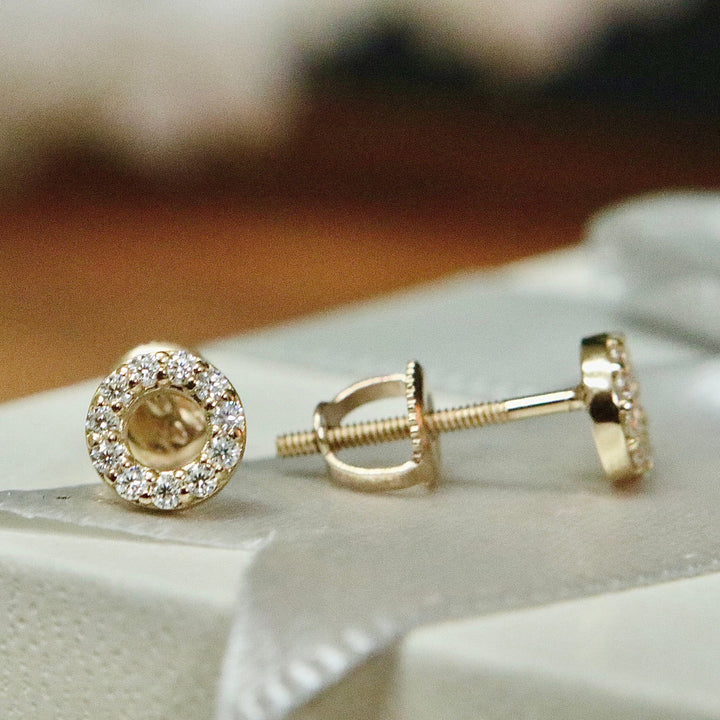 Mathieu Blanchard Boucles d'oreilles Doré / Or 10K Boucles d'oreilles Cercles en or 10K et moissanites