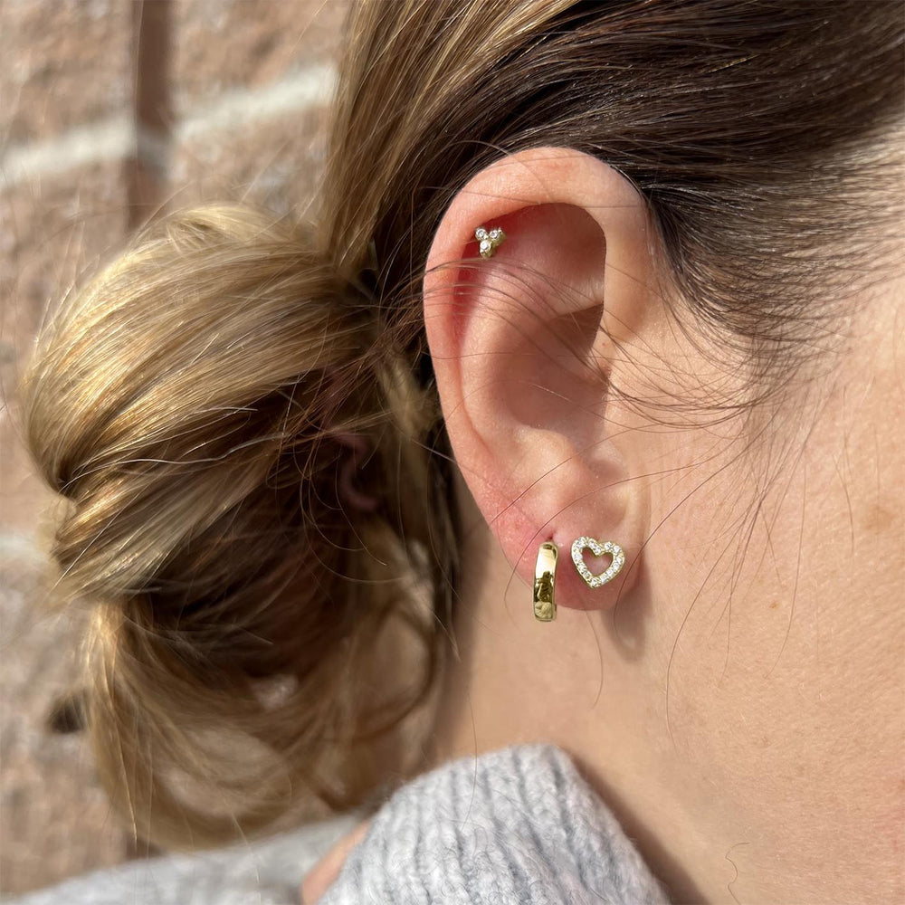 Mathieu Blanchard Boucles d'oreilles Doré / Or 10K Boucles d'oreilles Coeurs en or 10K et moissanites