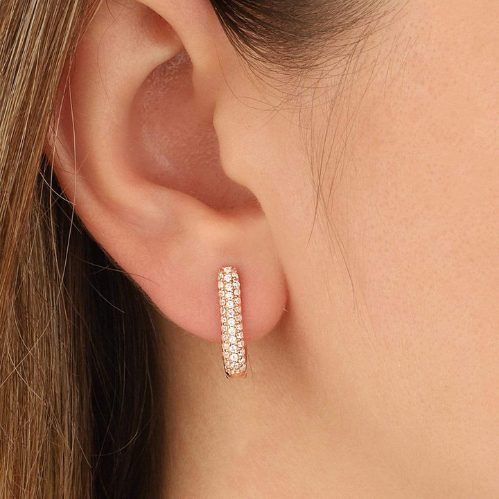 Mathieu Blanchard Boucles d'oreilles Huggies 15mm Scintillantes en argent sterling