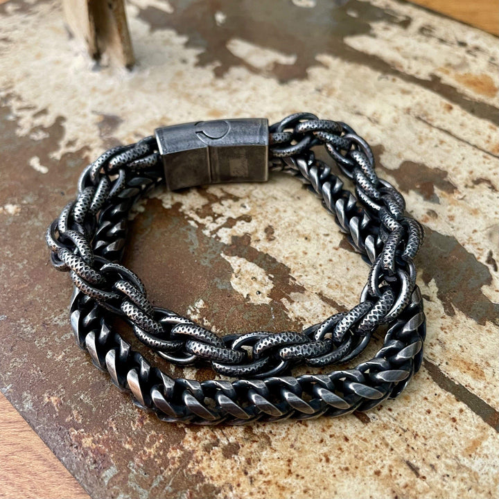 Mathieu Blanchard Bracelet Bracelet Le Robuste double en acier