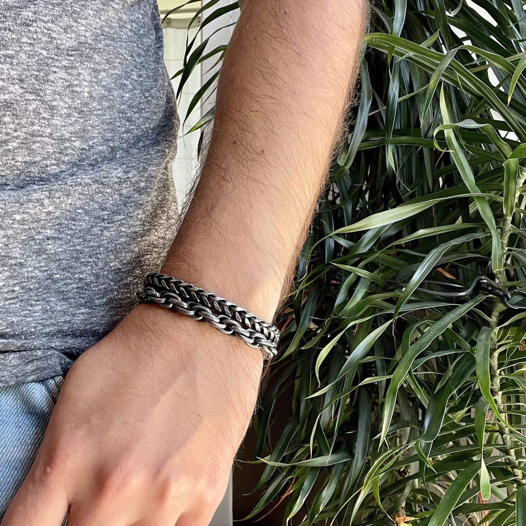 Mathieu Blanchard Bracelet Bracelet Le Robuste double en acier
