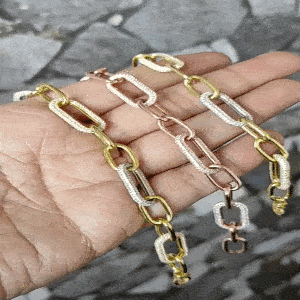 Mathieu Blanchard Bracelet Chaîne massive Scintillante en argent sterling