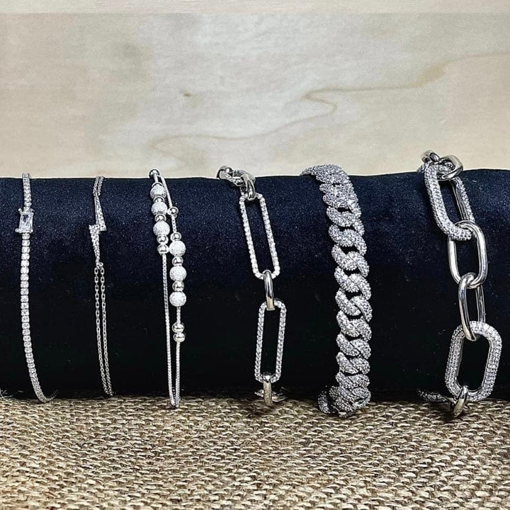 Mathieu Blanchard Bracelets Bracelet Chaîne massive Scintillante en argent sterling
