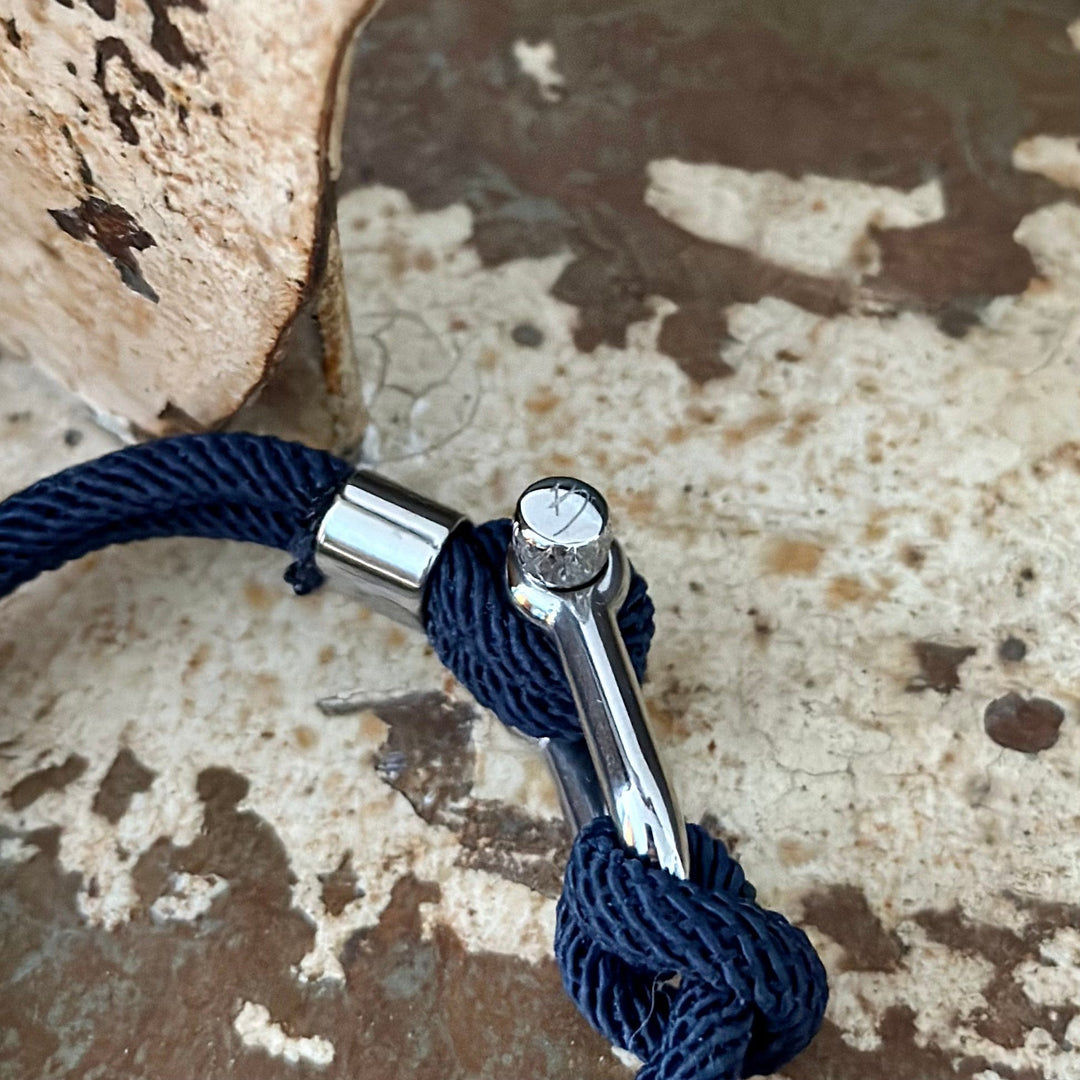 Mathieu Blanchard Bracelets Bracelet Le Nautique en corde bleue et acier