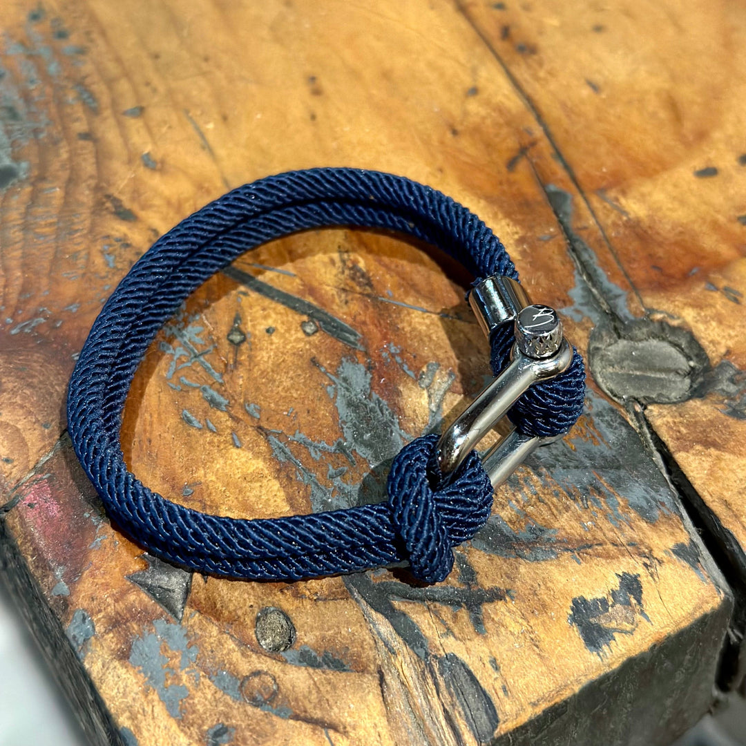 Mathieu Blanchard Bracelets Bracelet Le Nautique en corde bleue et acier