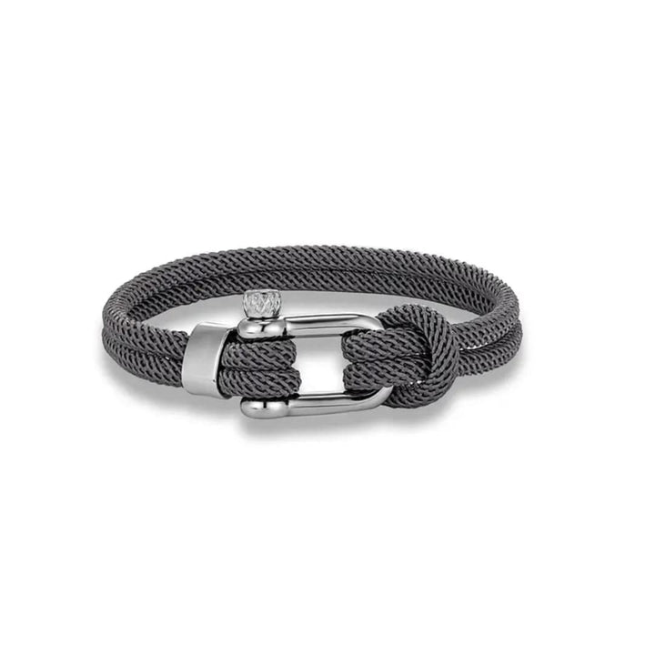 Mathieu Blanchard Bracelets Bracelet Le Nautique en corde grise et acier