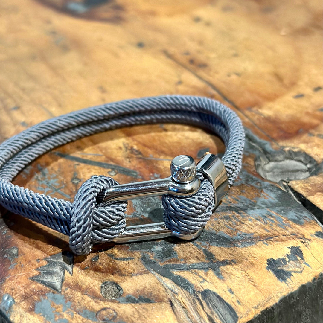 Mathieu Blanchard Bracelets Bracelet Le Nautique en corde grise et acier