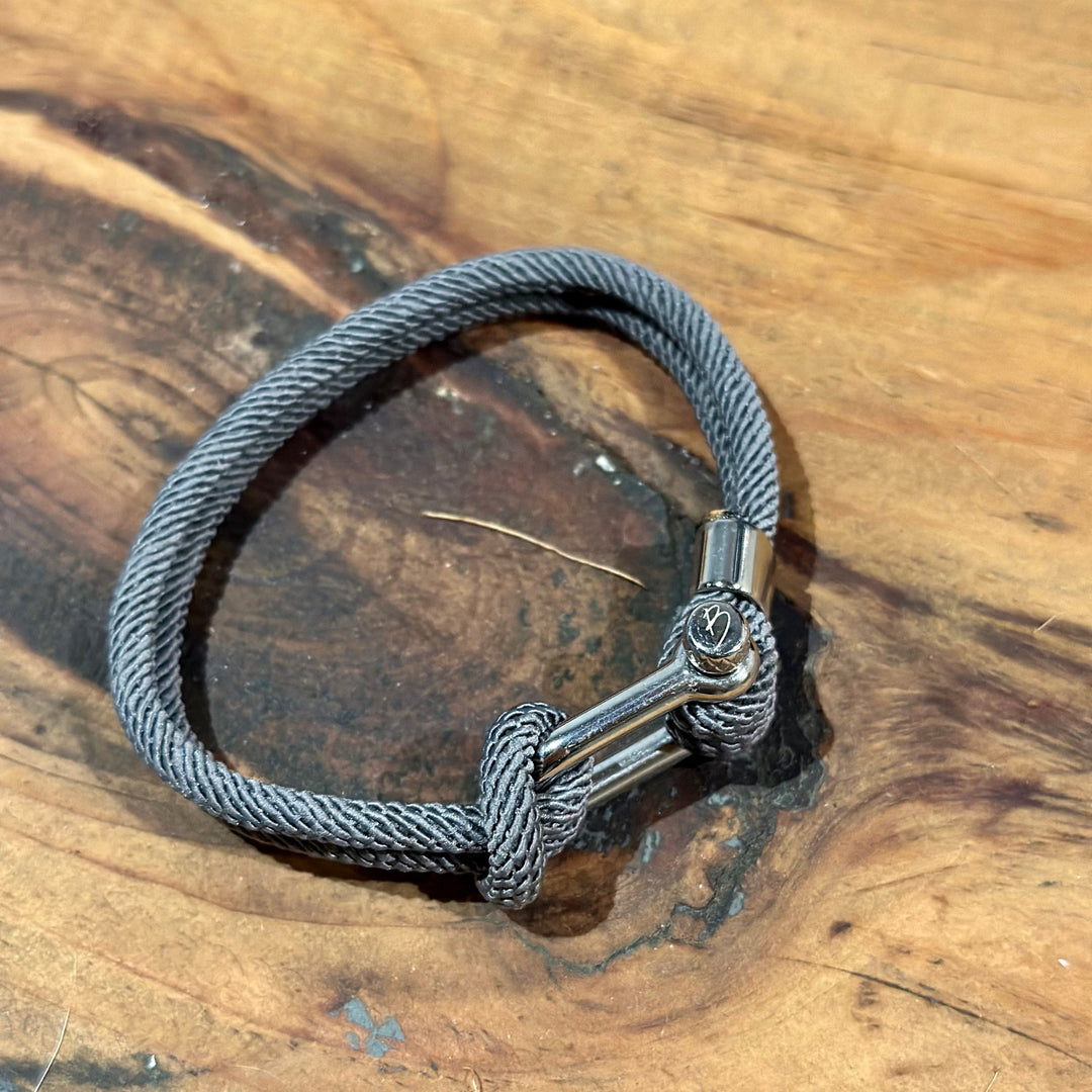 Mathieu Blanchard Bracelets Bracelet Le Nautique en corde grise et acier