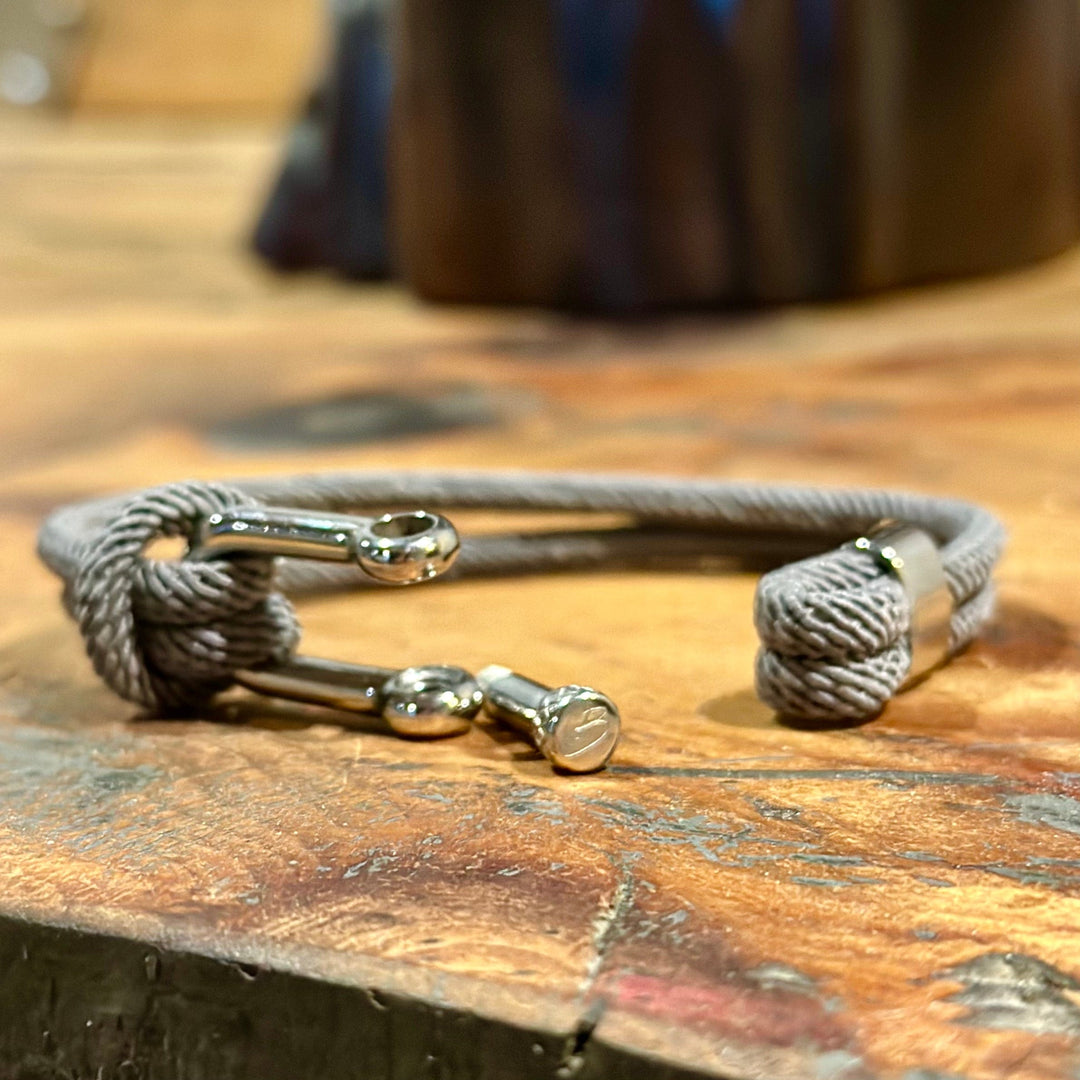 Mathieu Blanchard Bracelets Bracelet Le Nautique en corde grise et acier