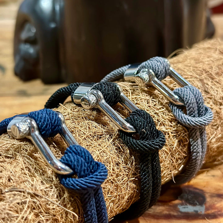 Mathieu Blanchard Bracelets Bracelet Le Nautique en corde grise et acier