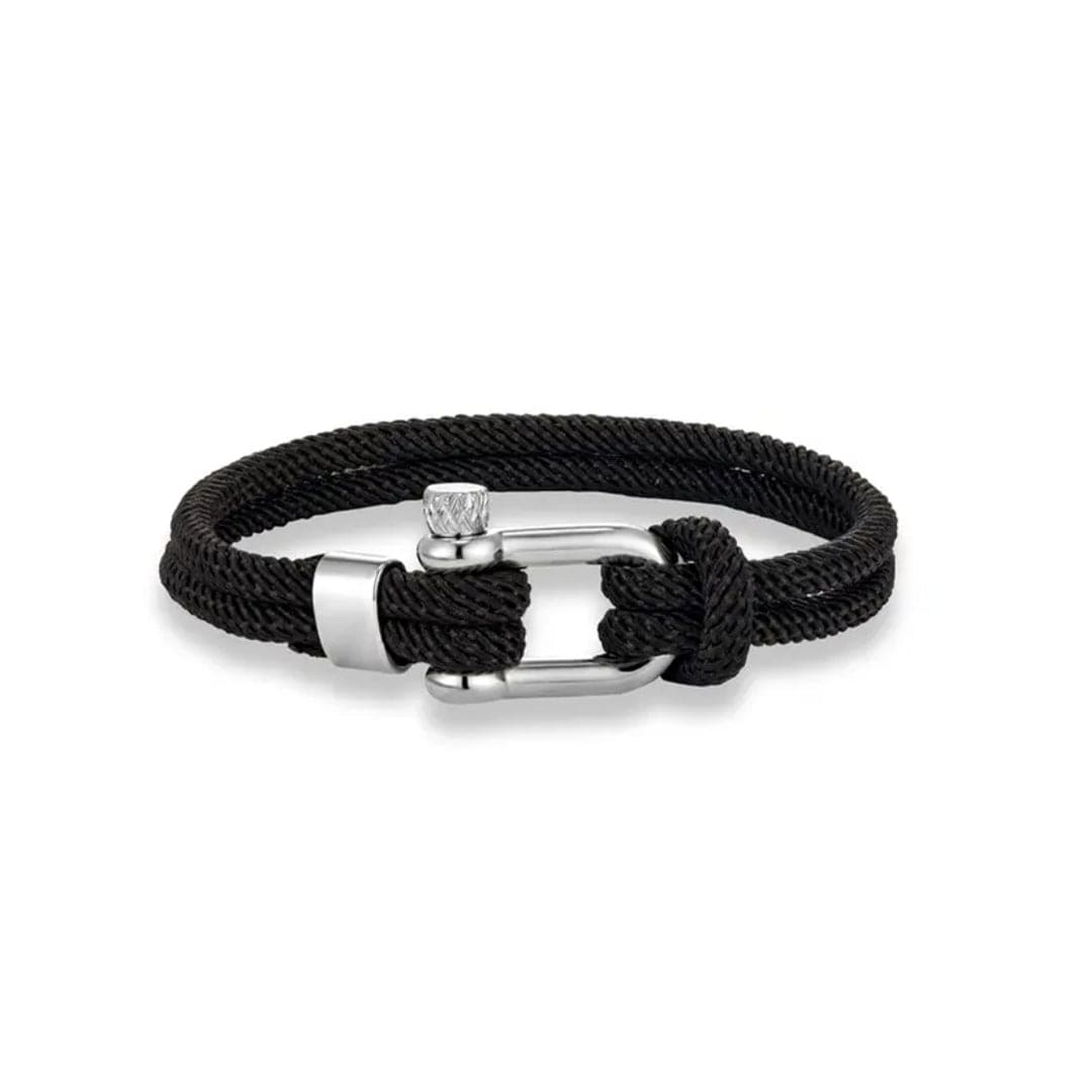 Mathieu Blanchard Bracelets Bracelet Le Nautique en corde noir et acier