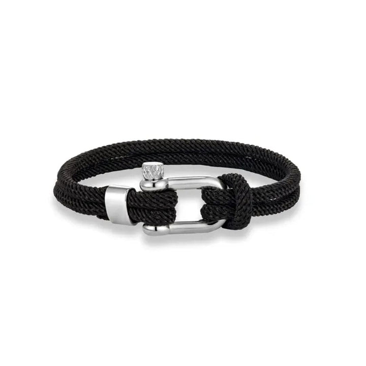 Mathieu Blanchard Bracelets Bracelet Le Nautique en corde noir et acier