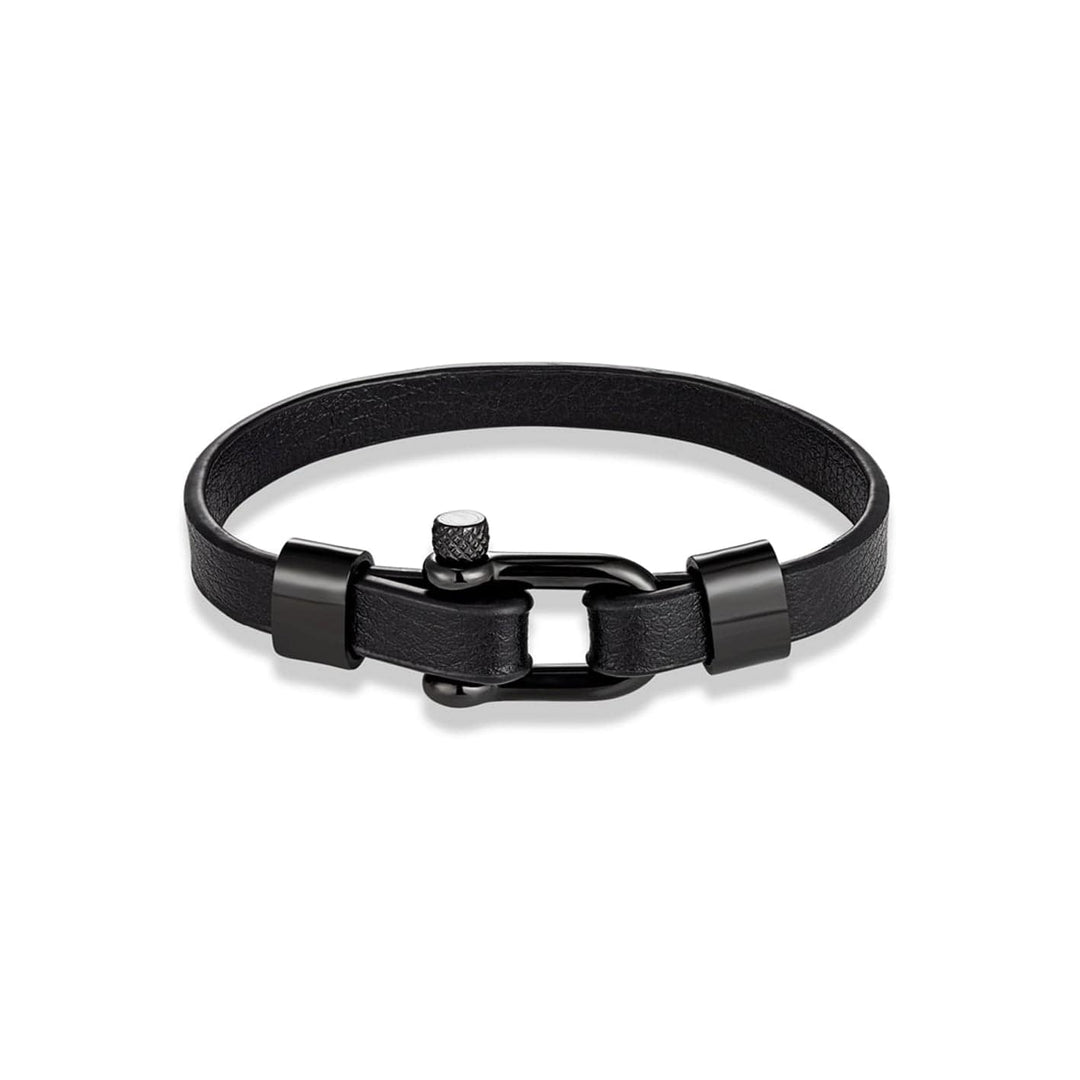 Mathieu Blanchard Bracelets Bracelet Le Nautique en cuir et acier