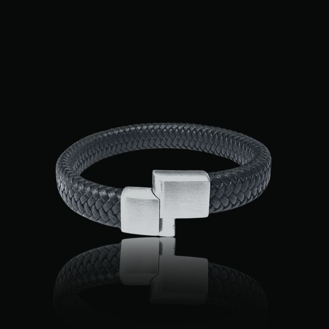 Mathieu Blanchard Bracelets Bracelet Le Tressé en cuir et acier