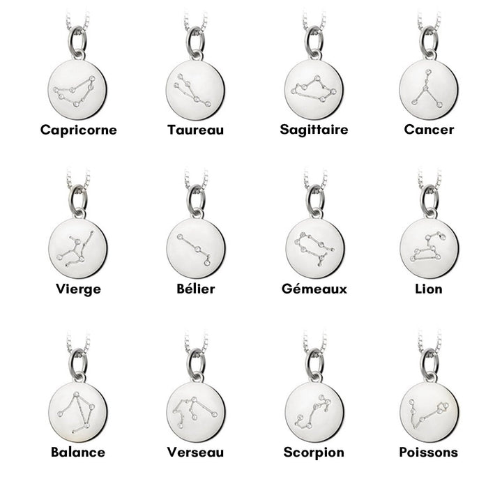 Mathieu Blanchard Chaîne Collier Constellation Zodiaque en argent sterling