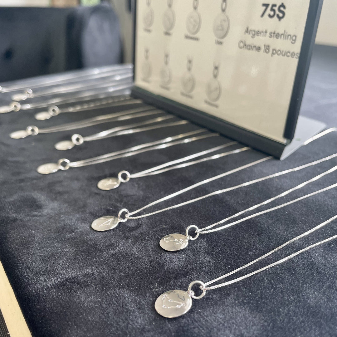Mathieu Blanchard Chaîne Collier Constellation Zodiaque en argent sterling