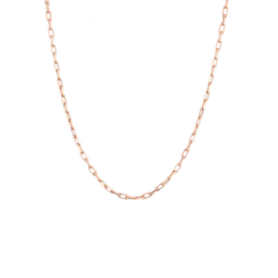Mathieu Blanchard Chaîne Rosé / 18 pouces Chaîne minimaliste mailles rectangles en argent sterling