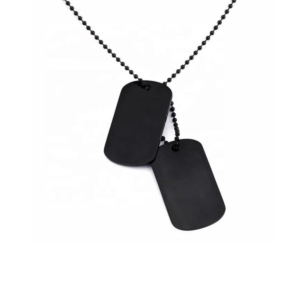 Mathieu Blanchard Collier Noir Collier Plaques Militaires La Force en acier