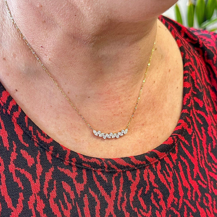 Mathieu Blanchard Colliers Doré / Or 10K Collier Nuage Scintillant en or 10K et moissanites