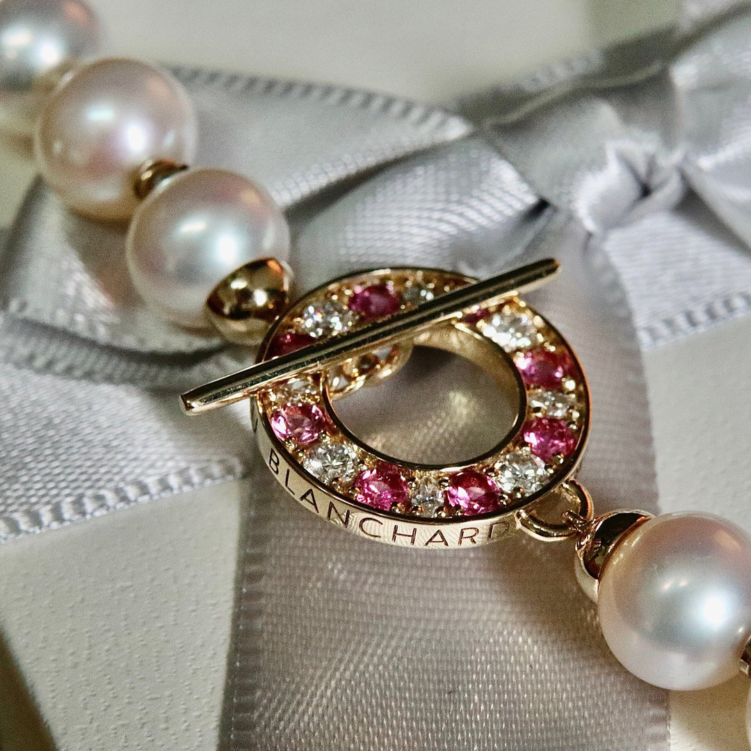 Mathieu Blanchard Colliers Or 14K / 18 pouces Collier perles d'eau douce en or 14K serti de tourmalines et diamants