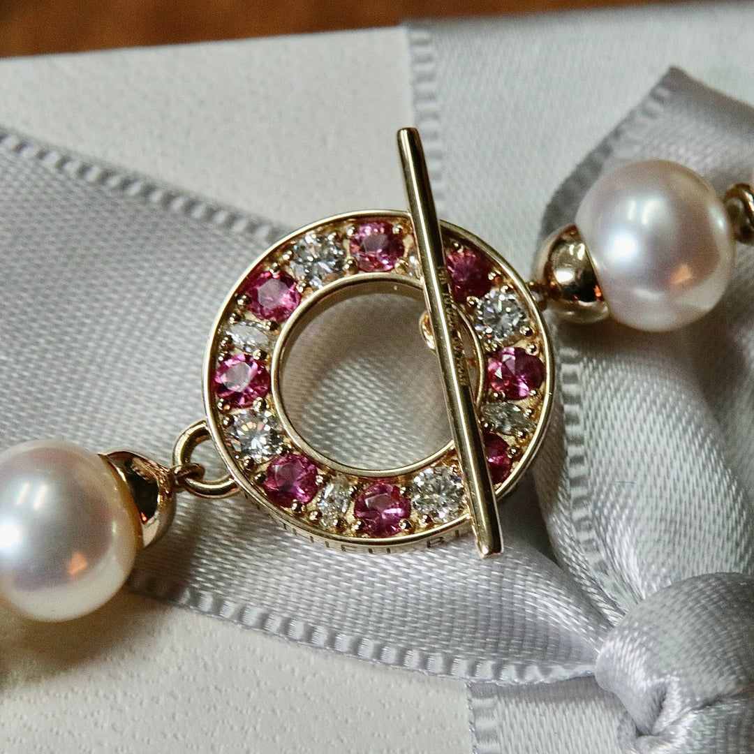 Mathieu Blanchard Colliers Or 14K / 18 pouces Collier perles d'eau douce en or 14K serti de tourmalines et diamants