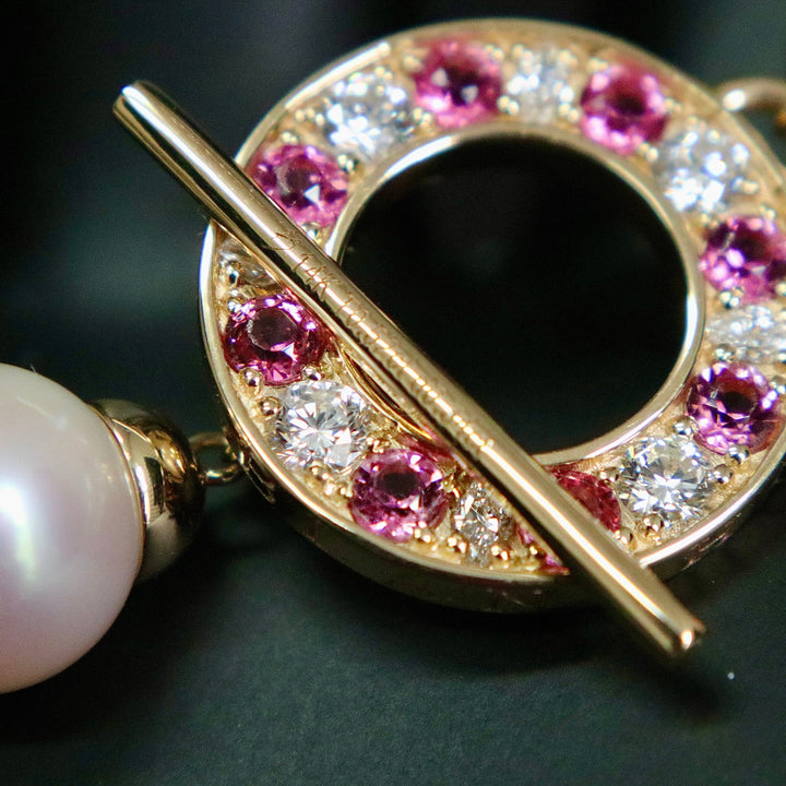 Mathieu Blanchard Colliers Or 14K / 18 pouces Collier perles d'eau douce en or 14K serti de tourmalines et diamants