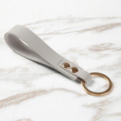 Mathieu Blanchard Gris Porte-clef en cuir Minimaliste