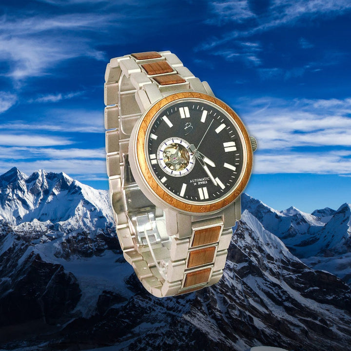 Mathieu Blanchard Montres Chêne provenant de baril de whisky Montre Copernic en bois de baril de whisky recyclé