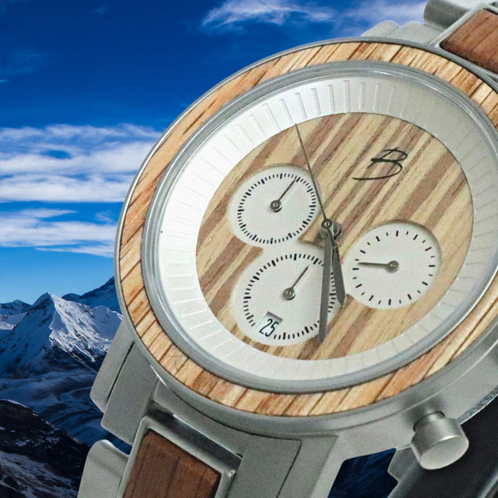 Mathieu Blanchard Montres Chêne provenant de baril de whisky Montre Harrison en bois de whisky recyclé