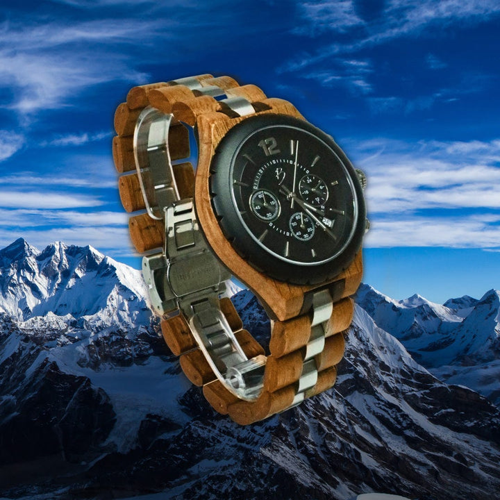 Mathieu Blanchard Montres Chêne provenant de baril de whisky Montre Le Roy en bois de baril whisky recyclé