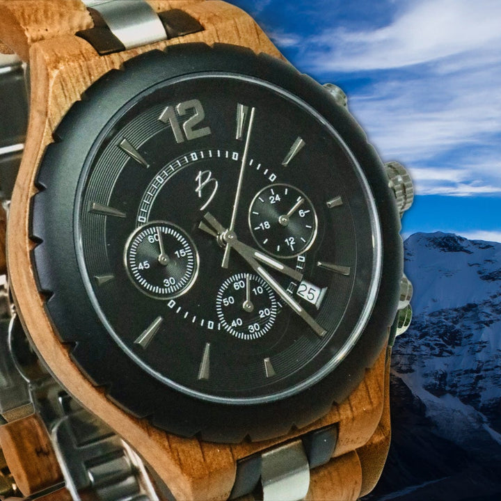 Mathieu Blanchard Montres Chêne provenant de baril de whisky Montre Le Roy en bois de baril whisky recyclé