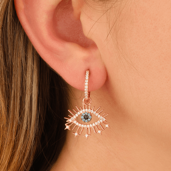 Mathieu Blanchard Rosé Boucles d'oreilles Huggies en argent sterling