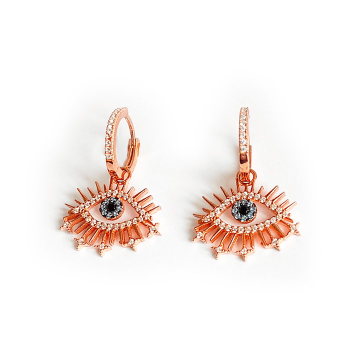 Mathieu Blanchard Rosé Boucles d'oreilles Huggies en argent sterling