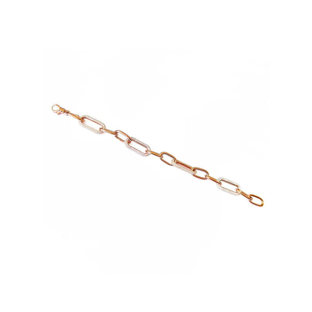 Mathieu Blanchard Rosé Bracelet Chaîne massive Scintillante en argent sterling