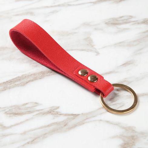 Mathieu Blanchard Rouge Porte-clef en cuir Minimaliste