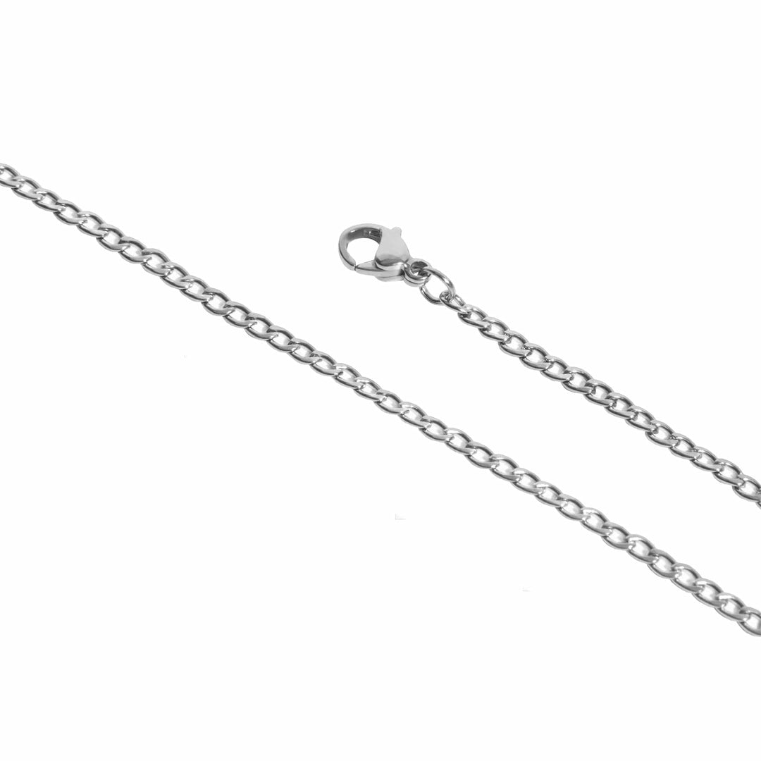 Mia bijoux Bracelets de cheville Chaine Gourmette - Missy 2.5mm en acier 7, 9 ou 18 pouces