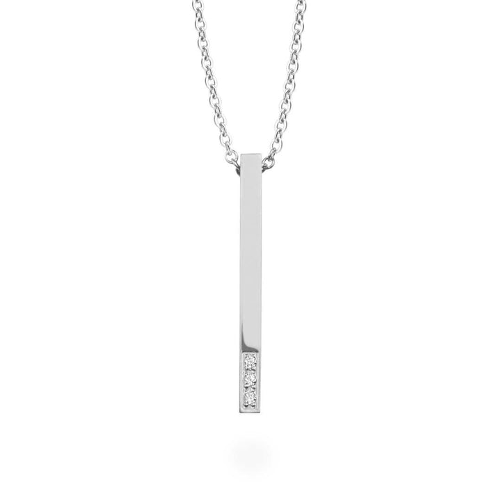 Mia Bijoux Pendants Argent Collier Barre Pur et CZ en acier