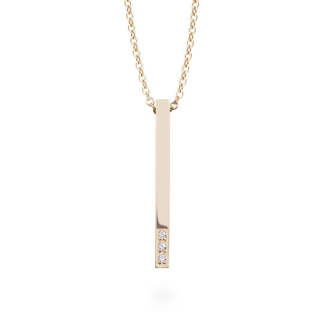 Mia Bijoux Pendants Doré Collier Barre Pur et CZ en acier